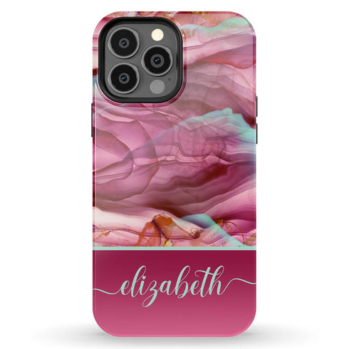 Alcohol Ink Patterns Custom Name iPhone Case